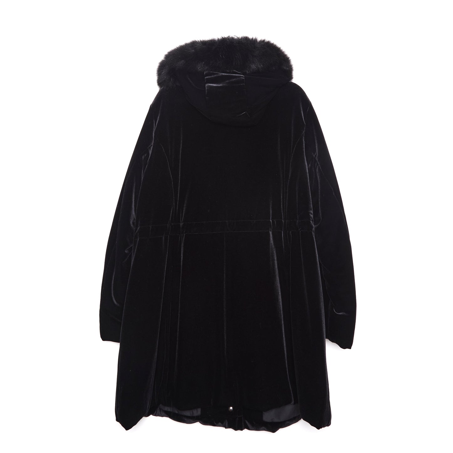 MARINA RENALDI Black PUffer Coat with Trimmed Fur 50