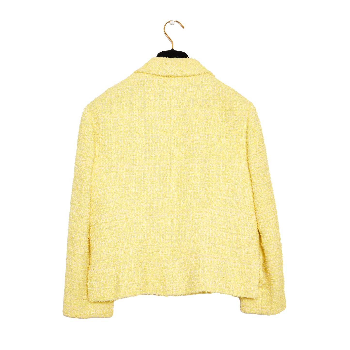 CHANEL Yellow Tweed cropped blazer