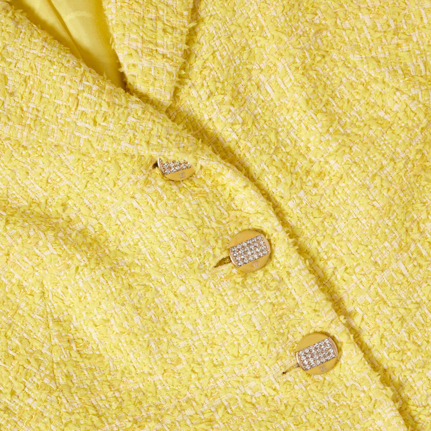 CHANEL Yellow Tweed cropped blazer