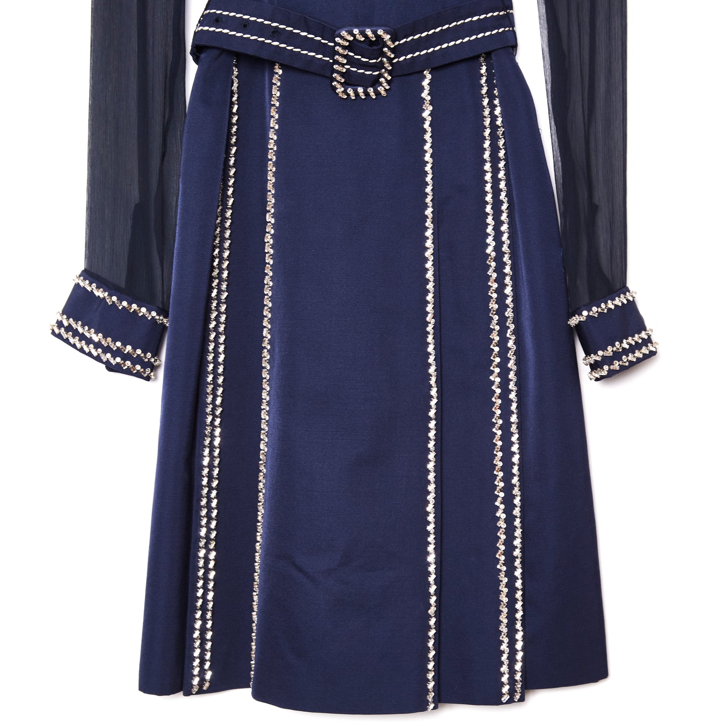 PRADA crystal-embellished chiffon mini dress 40