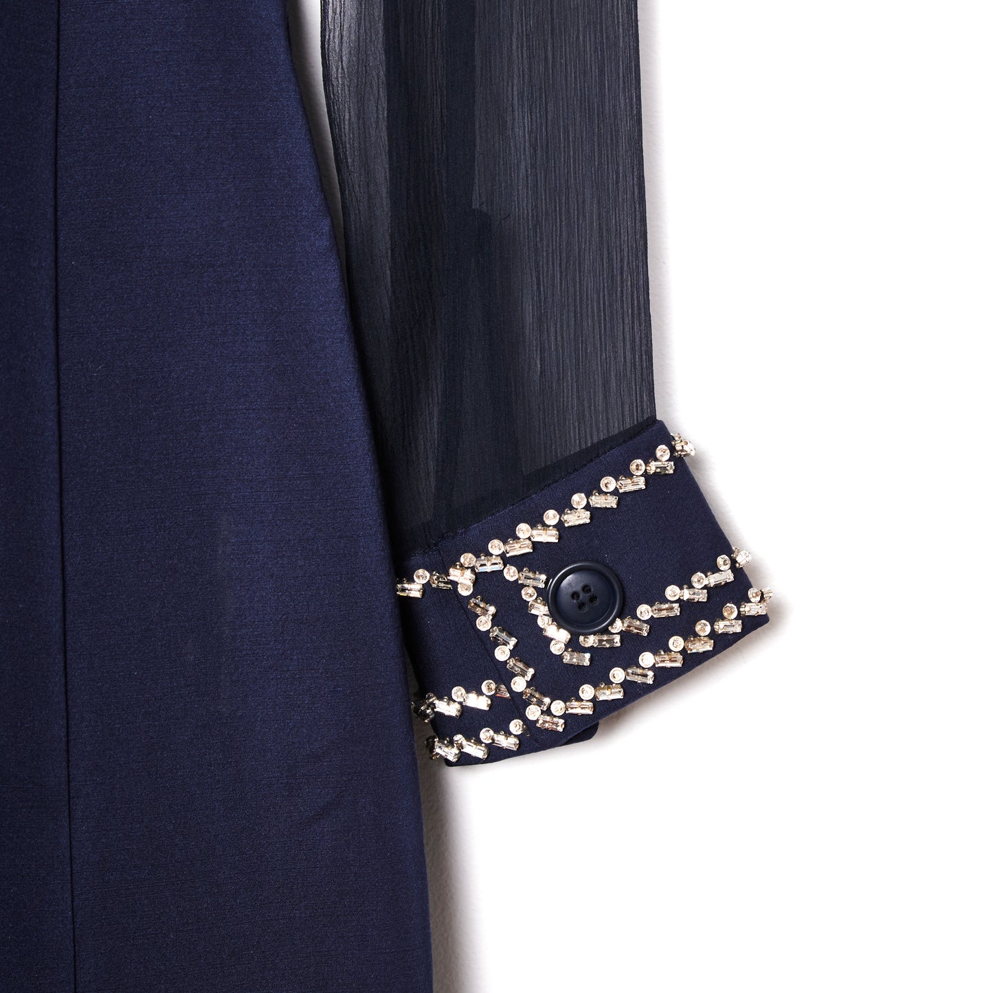 PRADA crystal-embellished chiffon mini dress 40