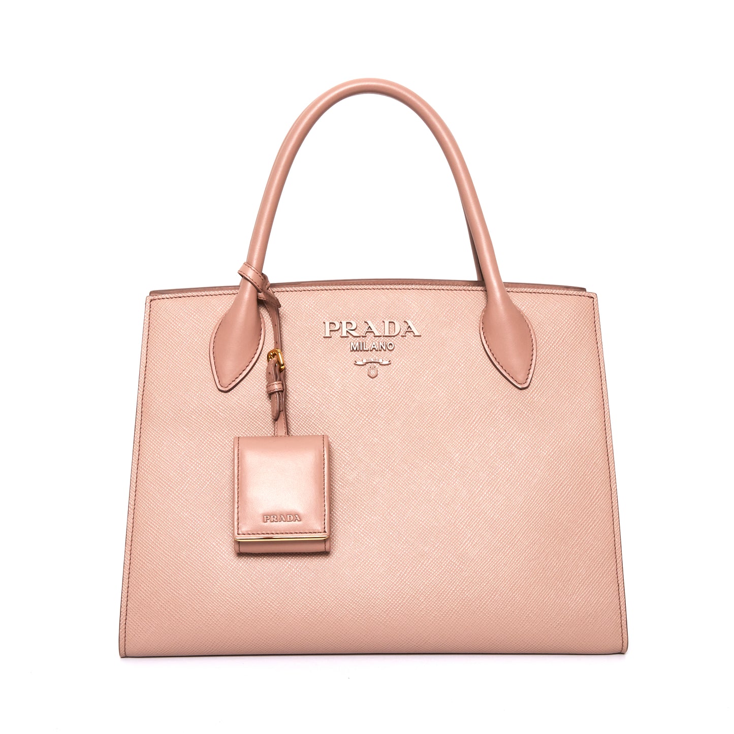 PRADA large monochromatic tote in blush pink