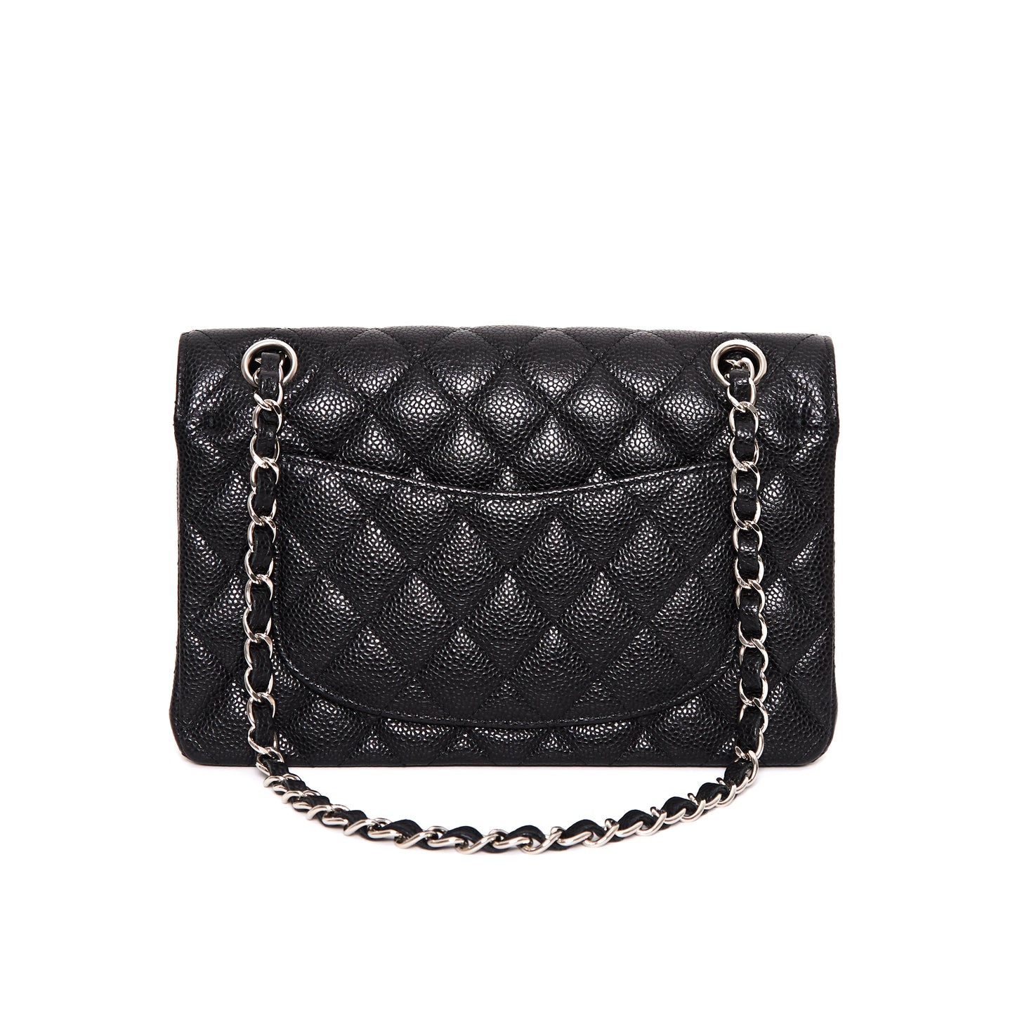 CHANEL 11.12 Classic black flap bag in caviar leather