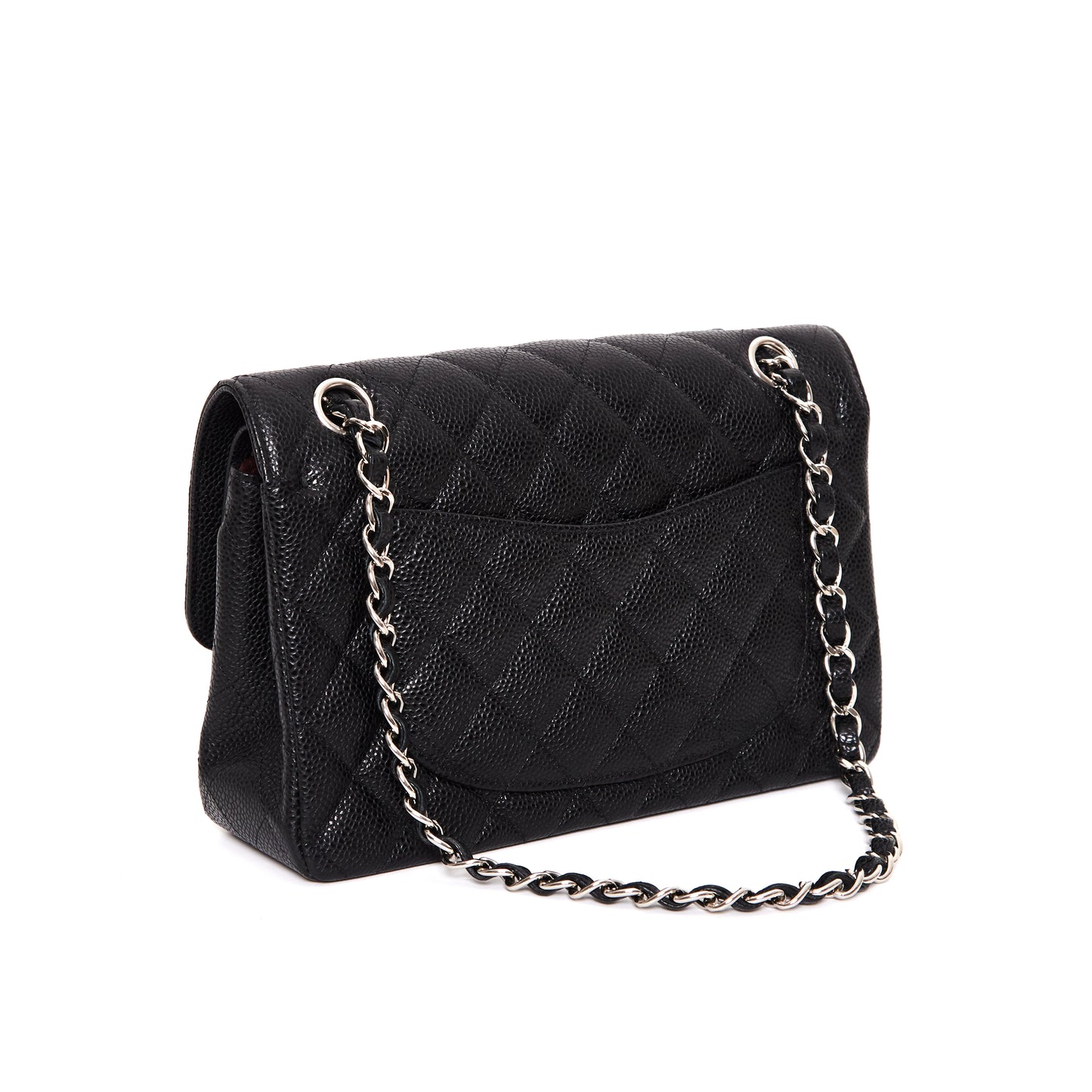 CHANEL 11.12 Classic black flap bag in caviar leather