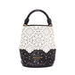 BURBERRY Prorsom Calfskin Laser Cut Lace Orchard Bucket Bag Black White