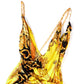 VERSACE Draped Barocco-Print Chain Strap Dress 8-10