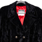 MOSCHINO Black Velour Pea Coat 44