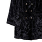 MOSCHINO Black Velour Pea Coat 44