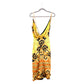 VERSACE Draped Barocco-Print Chain Strap Dress 8-10