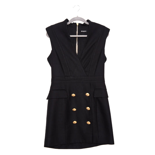 BALMAIN Buttoned Mini Dress - Black