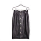 BALENCIAGA Leather mid-length Button front skirt 38