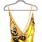 VERSACE Draped Barocco-Print Chain Strap Dress 8-10