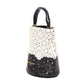 BURBERRY Prorsom Calfskin Laser Cut Lace Orchard Bucket Bag Black White