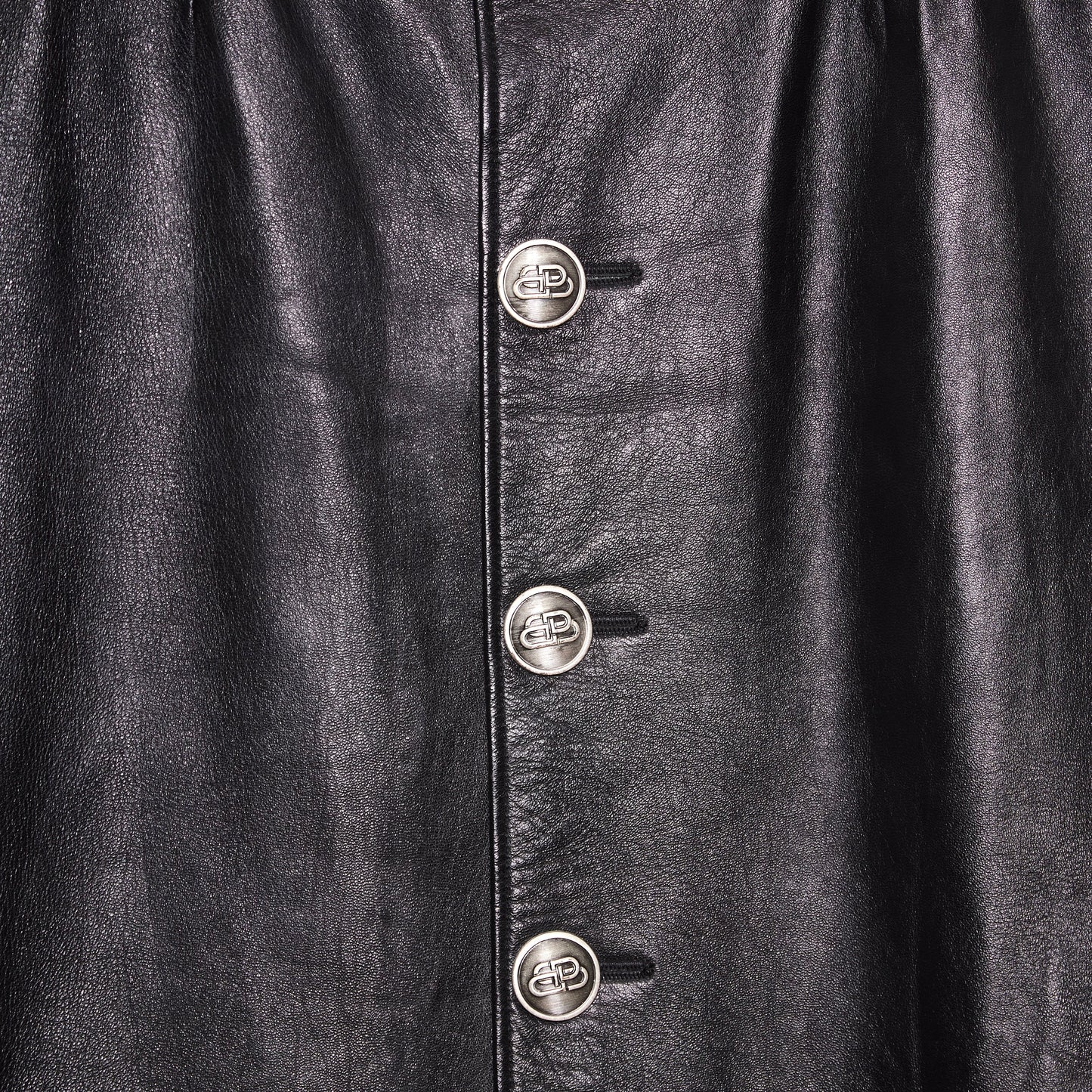 BALENCIAGA Leather mid-length Button front skirt 38