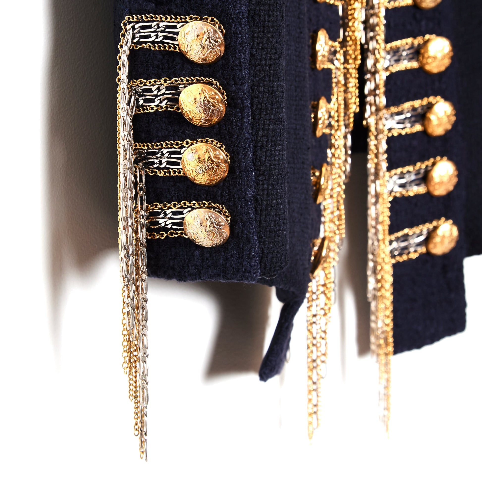 BALMAIN Military Blazer with Gold Chains 38
