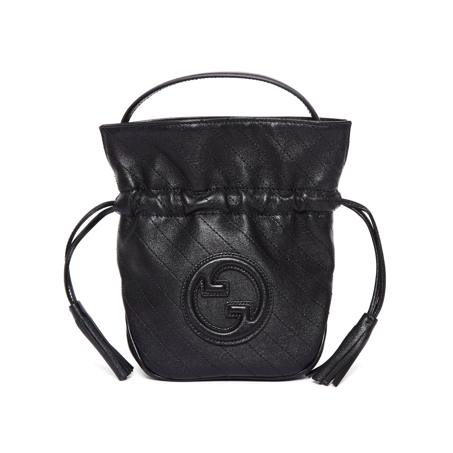 GUCCI Leather Blondie Mini black bucket bag – Black Leather