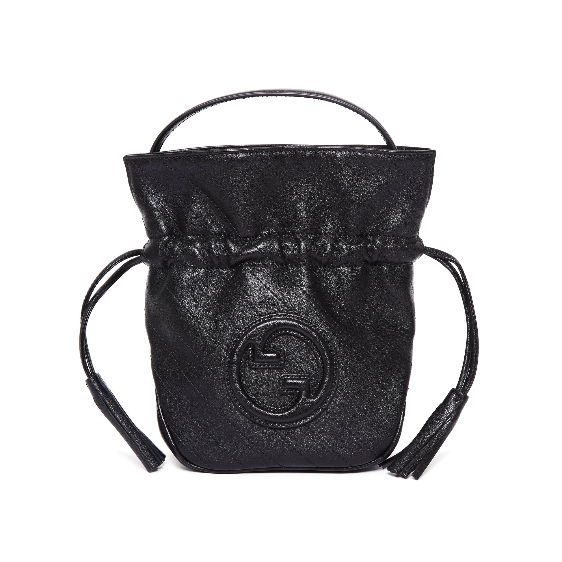 GUCCI Leather Blondie Mini black bucket bag – Black Leather