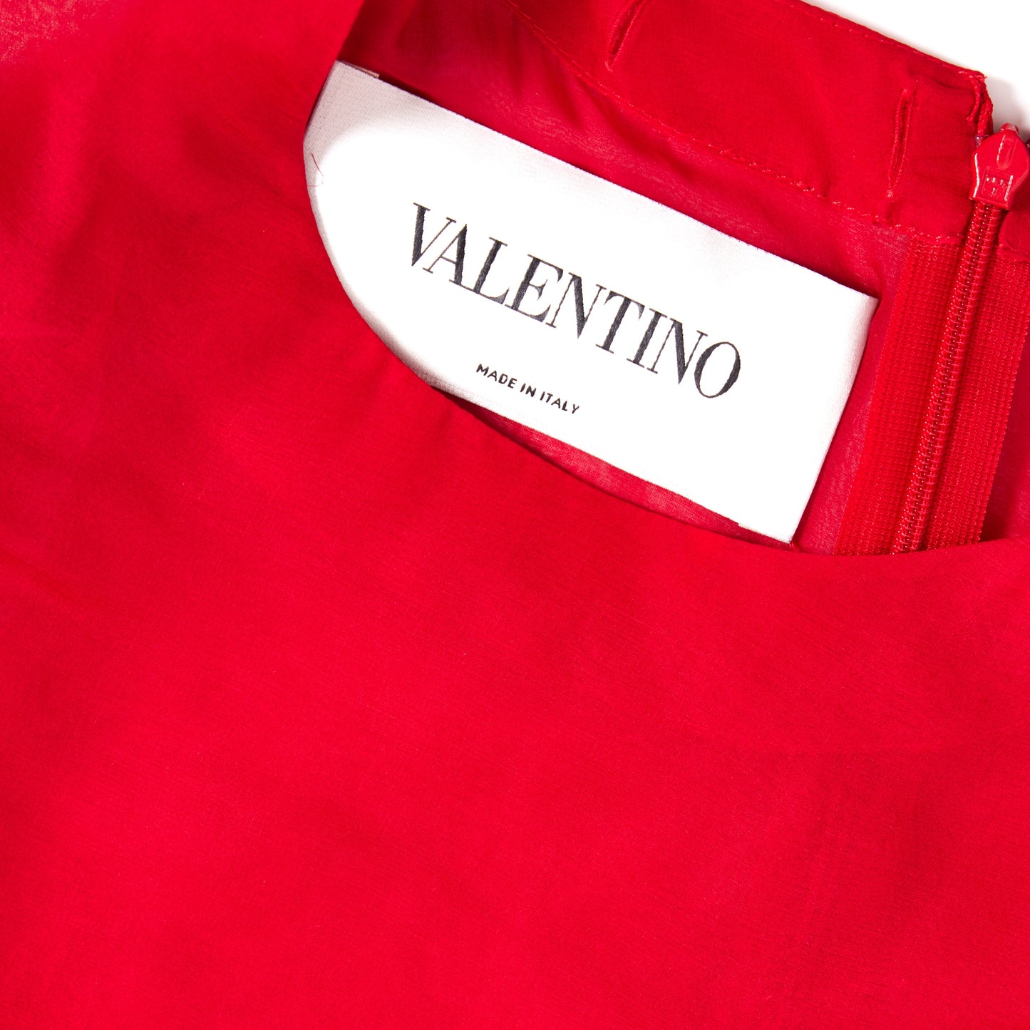 VALENTINO Embellished Collar Tiered Red Evening Dress 42
