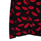 SAINT LAURENT Black Red Lipstck Kisses Mohair Sequined Cardigan