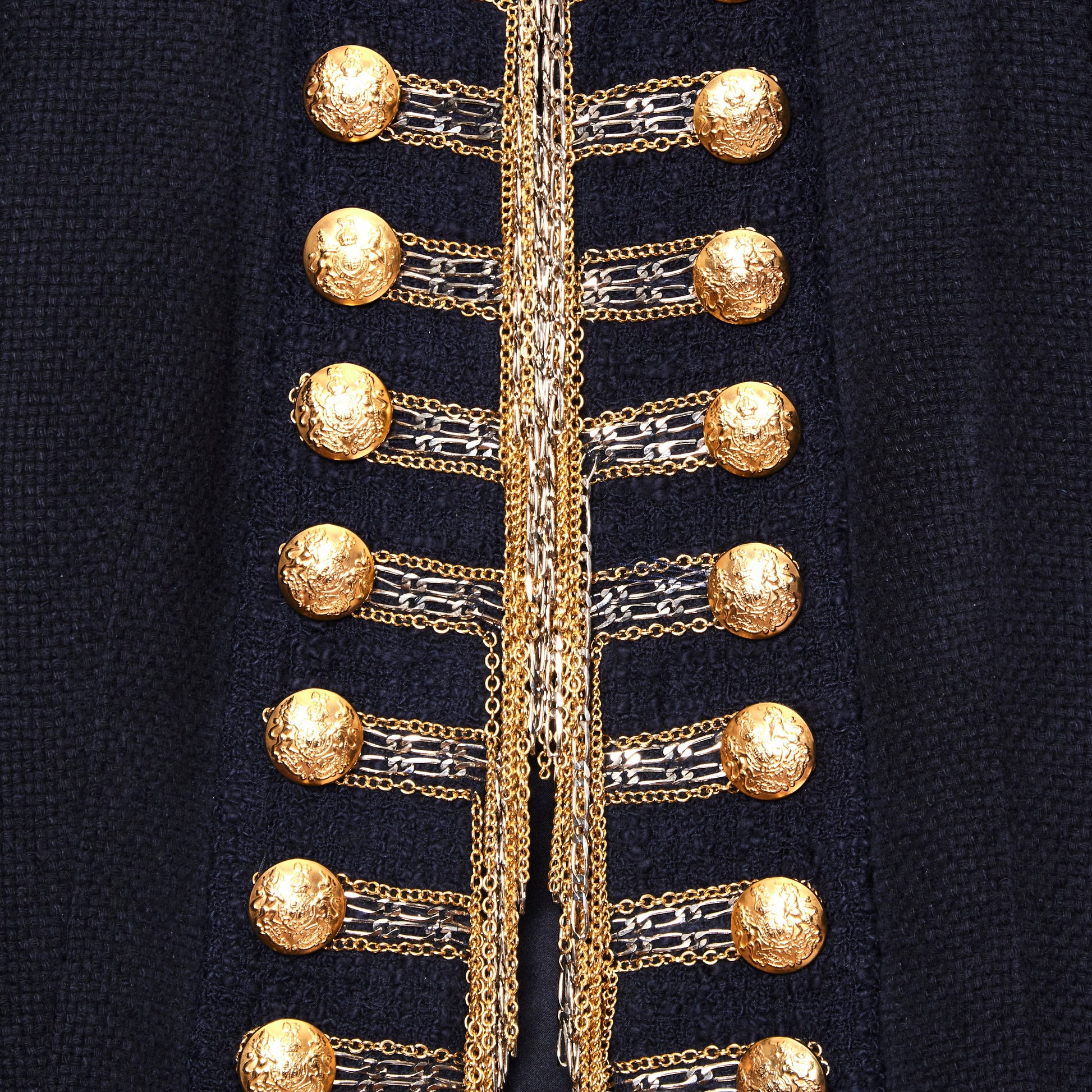BALMAIN Military Blazer with Gold Chains 38