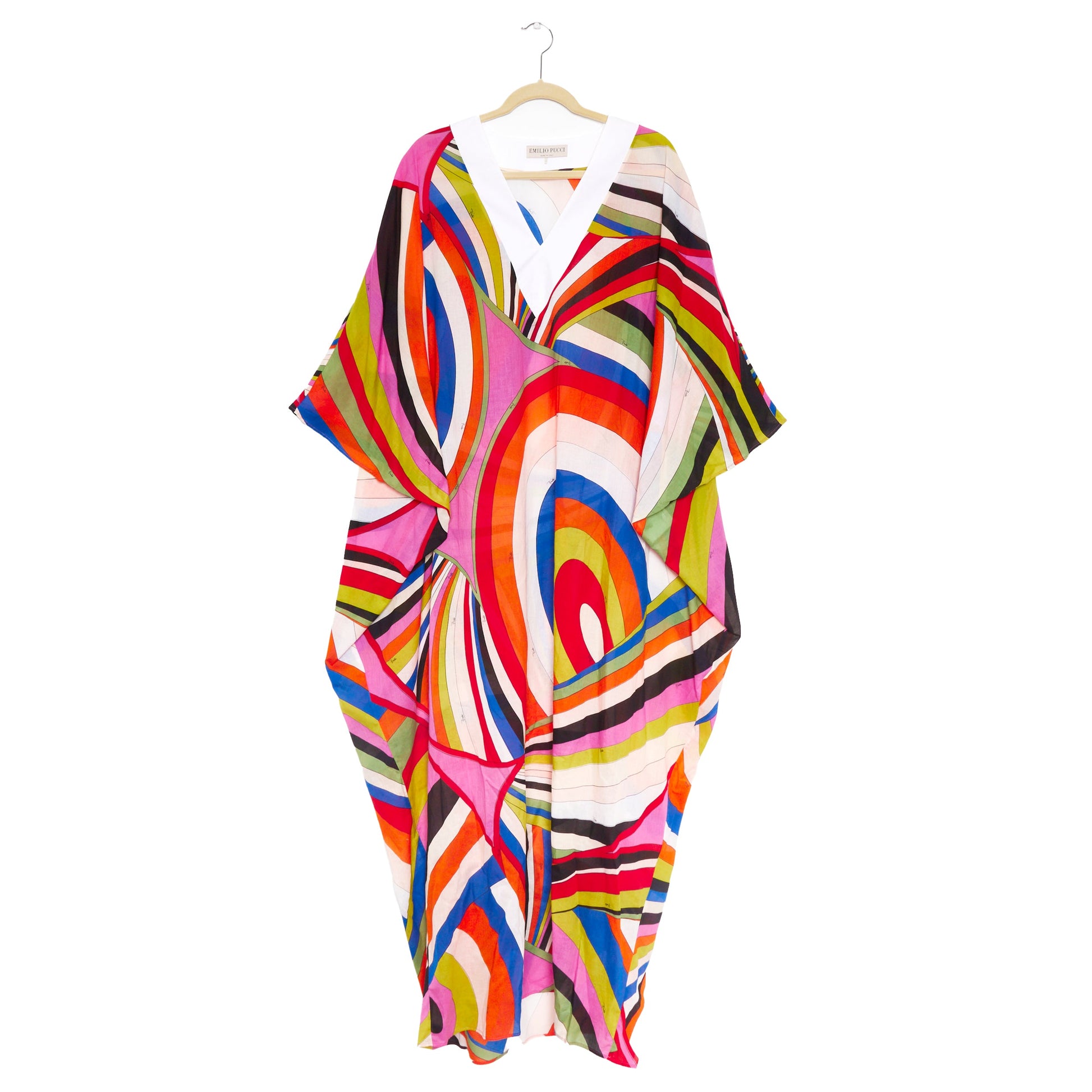 EMILIO PUCCI Red Printed Chiffon Kaftan