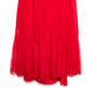 VALENTINO Embellished Collar Tiered Red Evening Dress 42