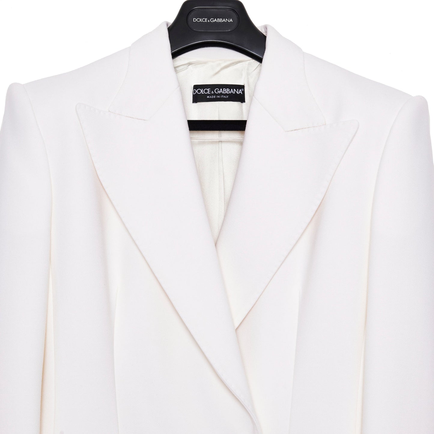 Dolce & Gabbana Double Breasted Long Coat in Ivory