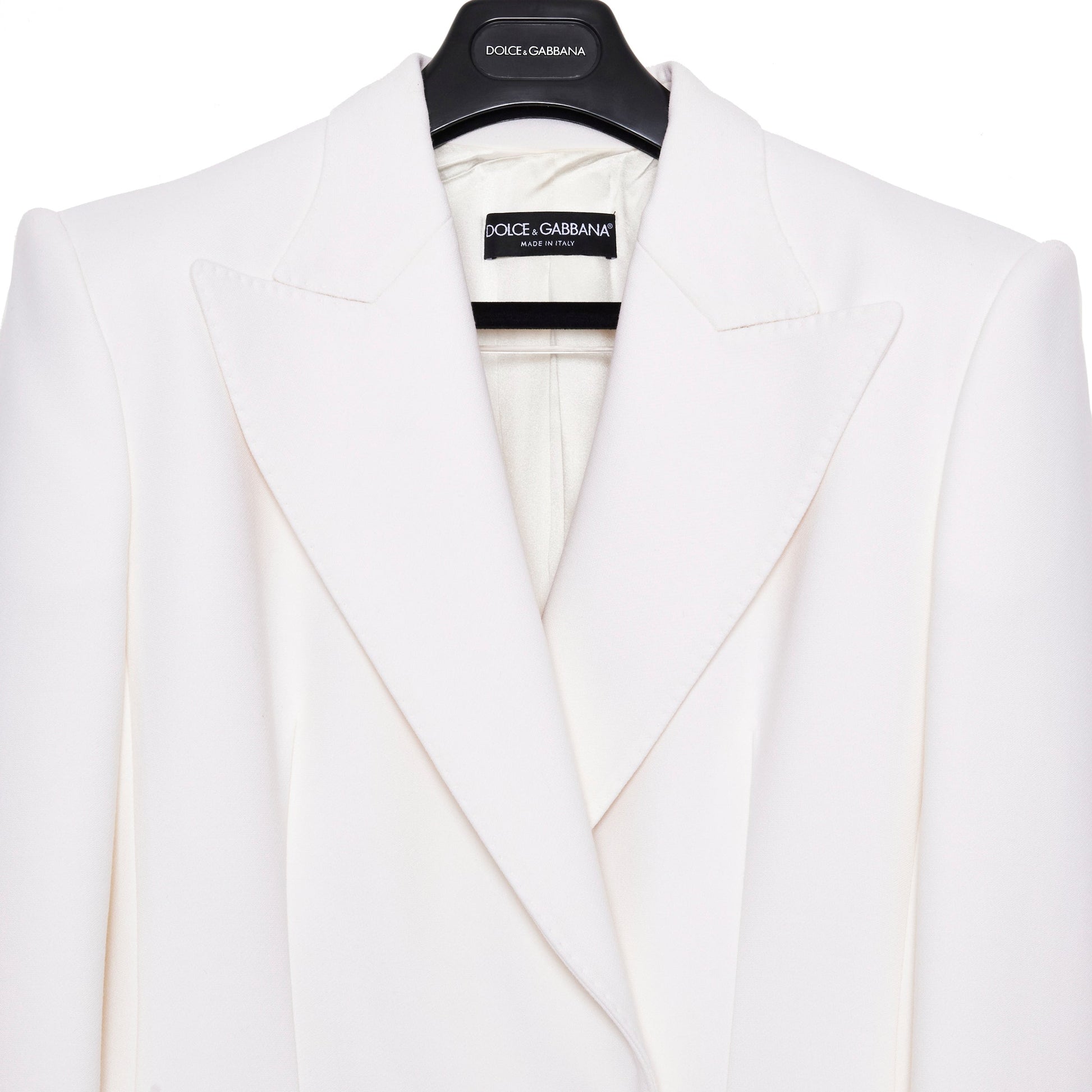 Dolce & Gabbana Double Breasted Long Coat in Ivory