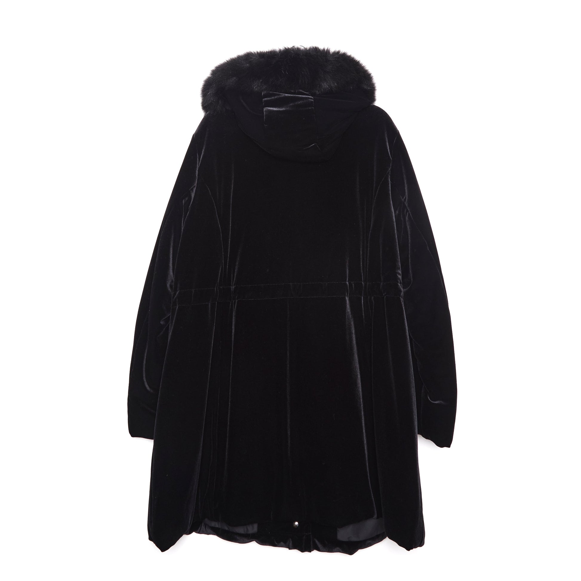 MARINA RENALDI Black PUffer Coat with Trimmed Fur 50
