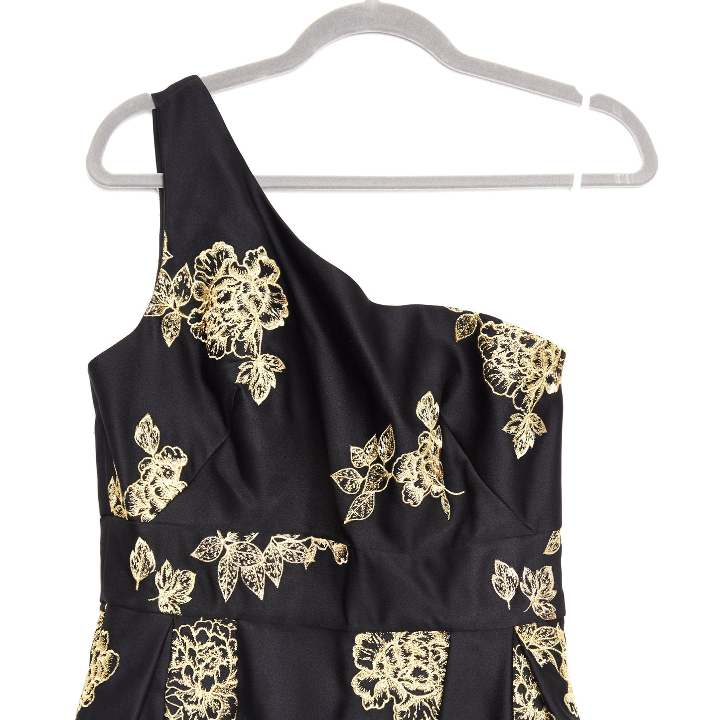 MARCHESA floral-embroidered one-shoulder gown 10