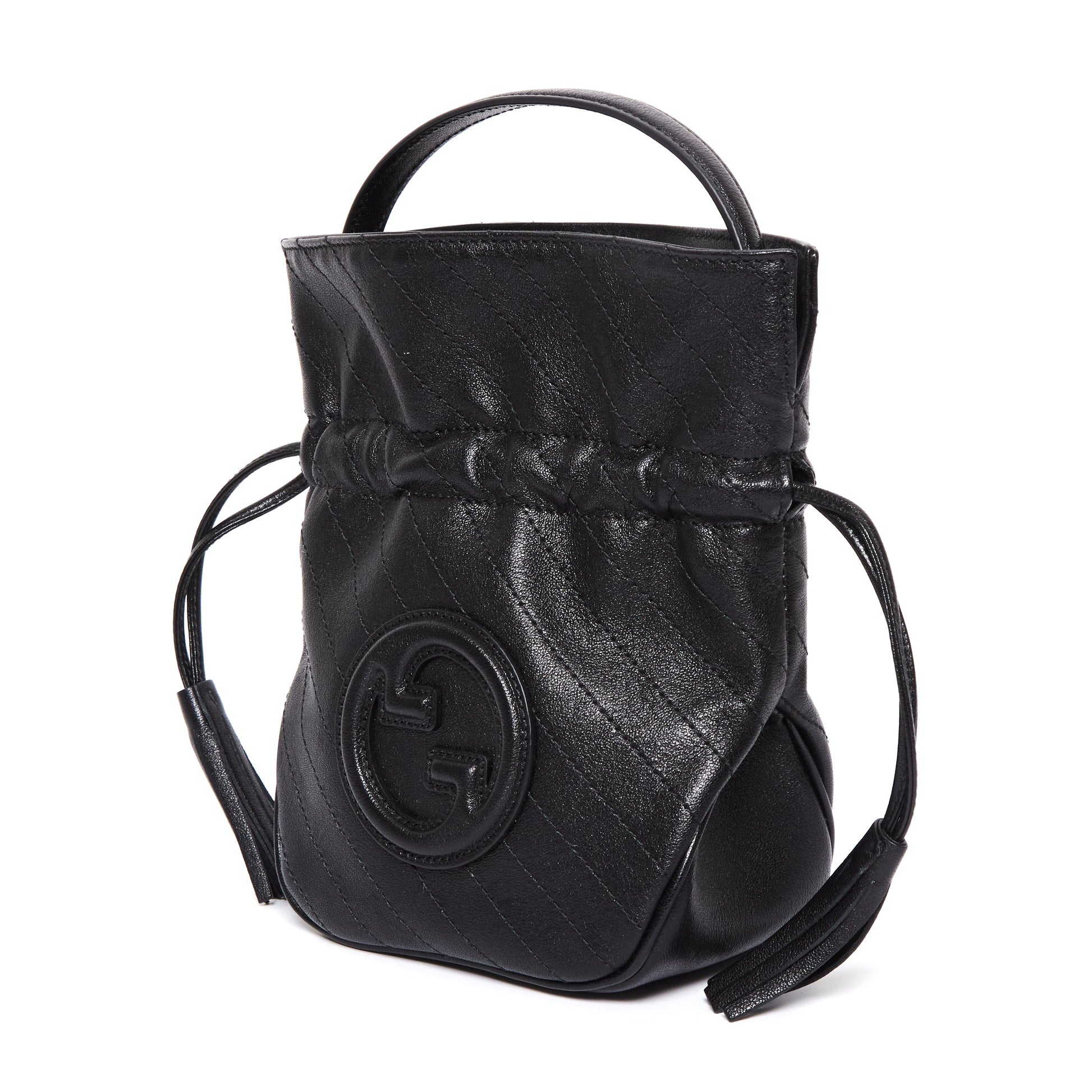GUCCI Leather Blondie Mini black bucket bag – Black Leather