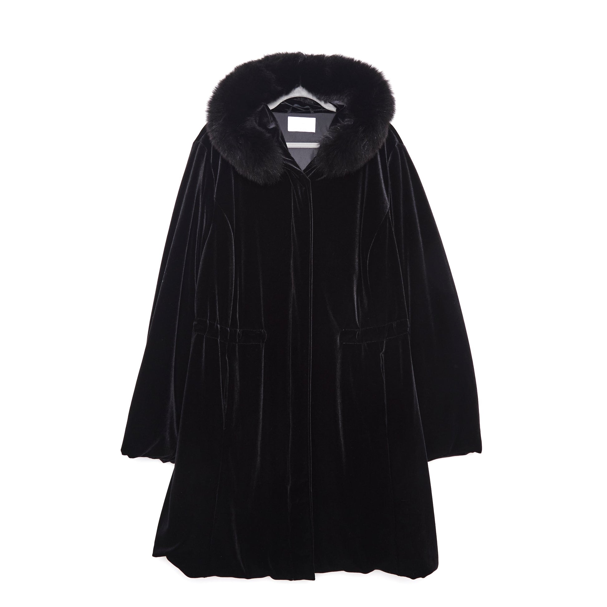 MARINA RENALDI Black PUffer Coat with Trimmed Fur 50