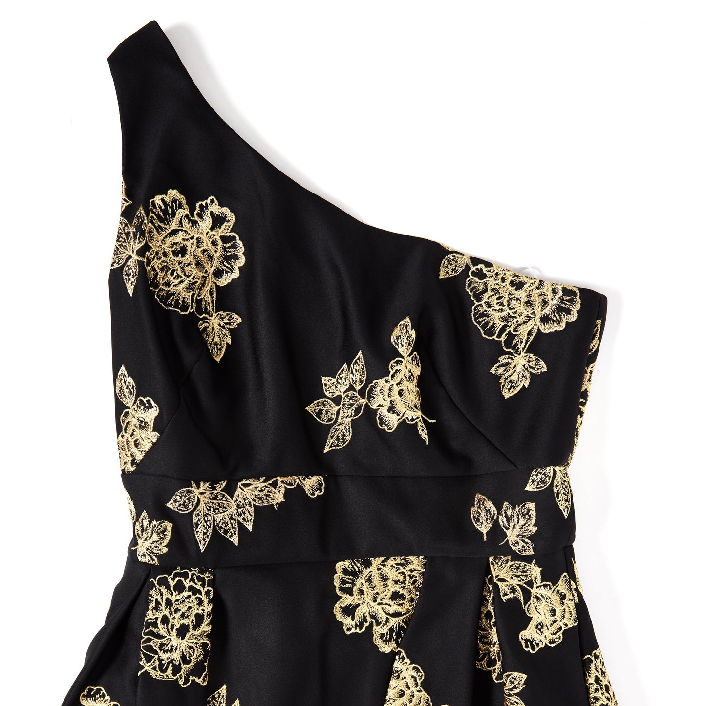 MARCHESA floral-embroidered one-shoulder gown 10