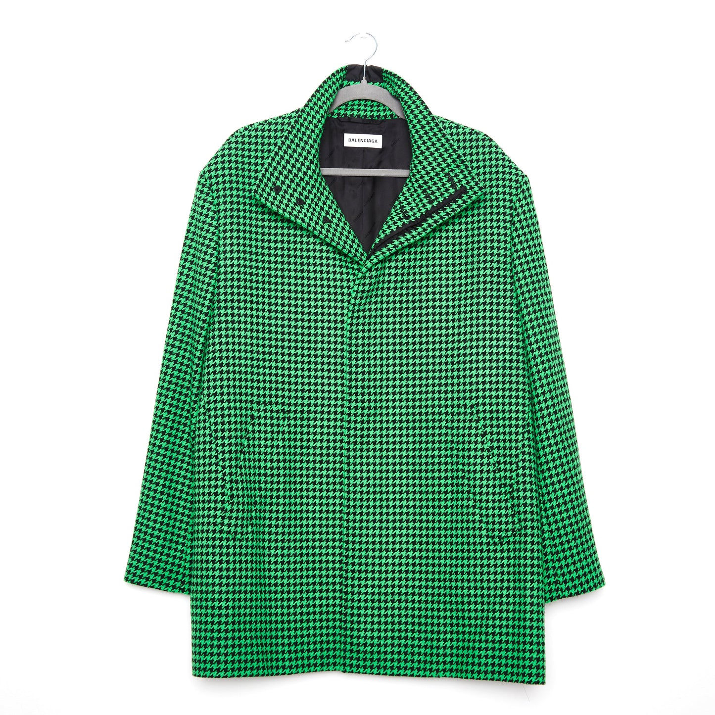 BALENCIAGA Green Houndstooth Coat 36