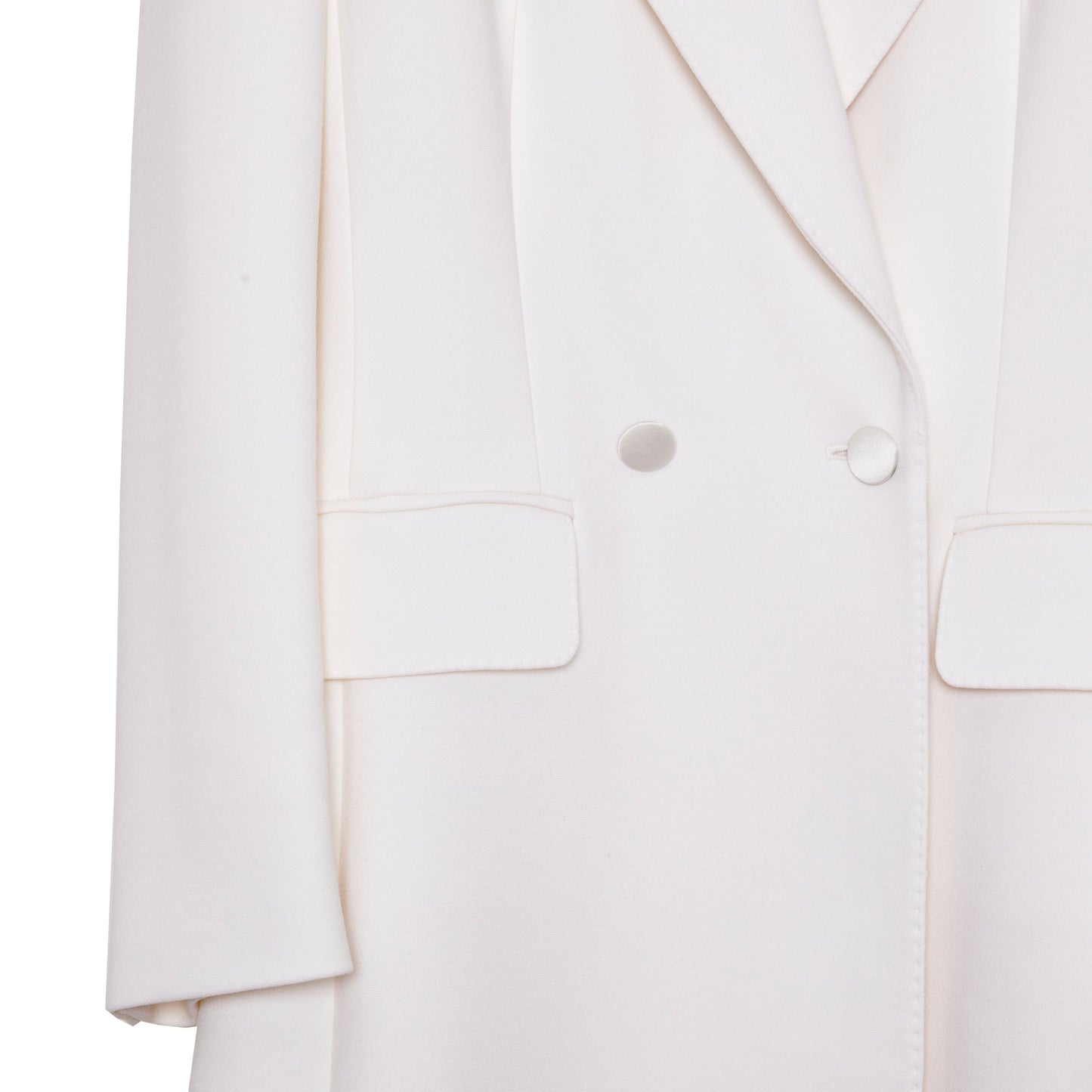 Dolce & Gabbana Double Breasted Long Coat in Ivory