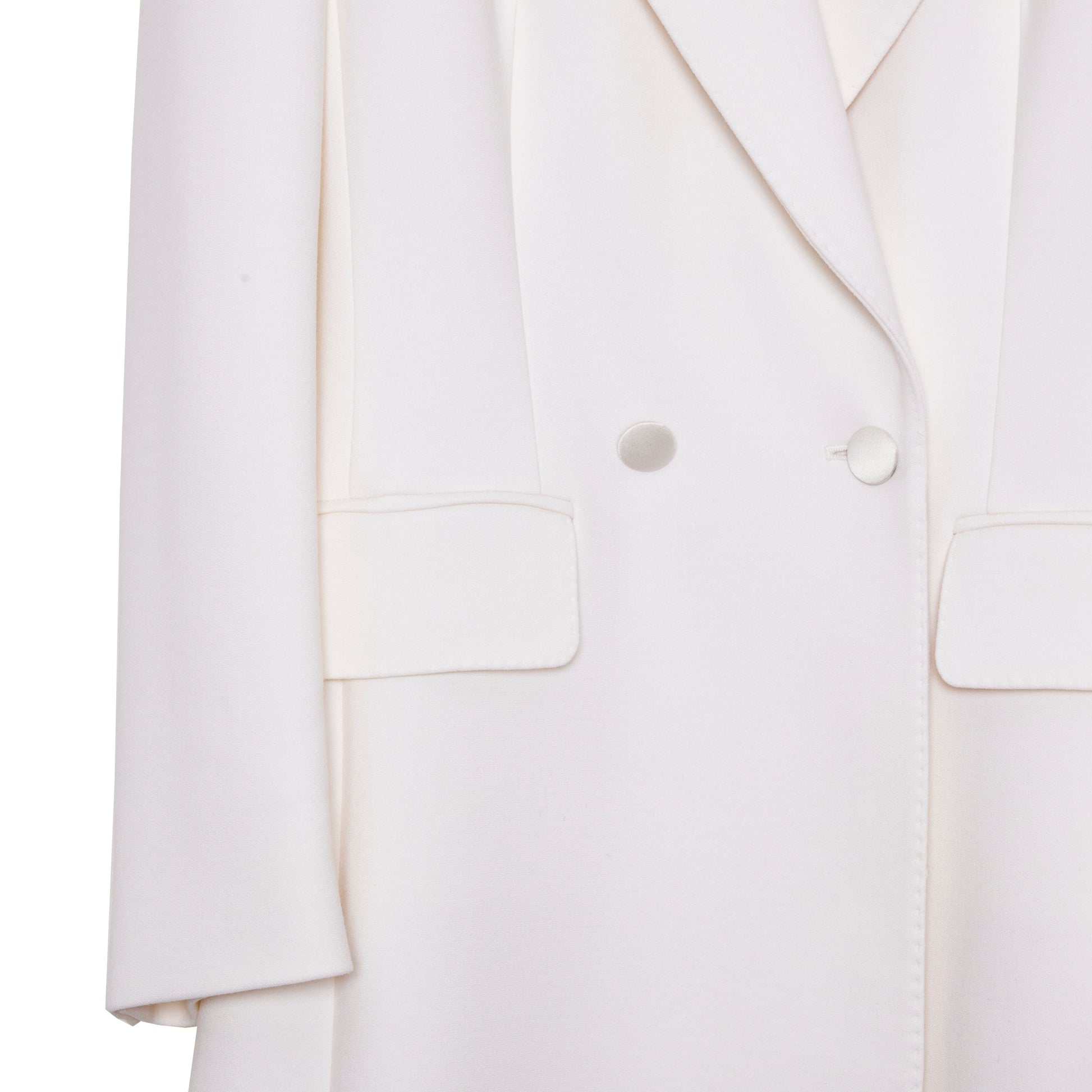 Dolce & Gabbana Double Breasted Long Coat in Ivory
