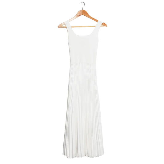 THEORY Pleated Square Neck Dress XS