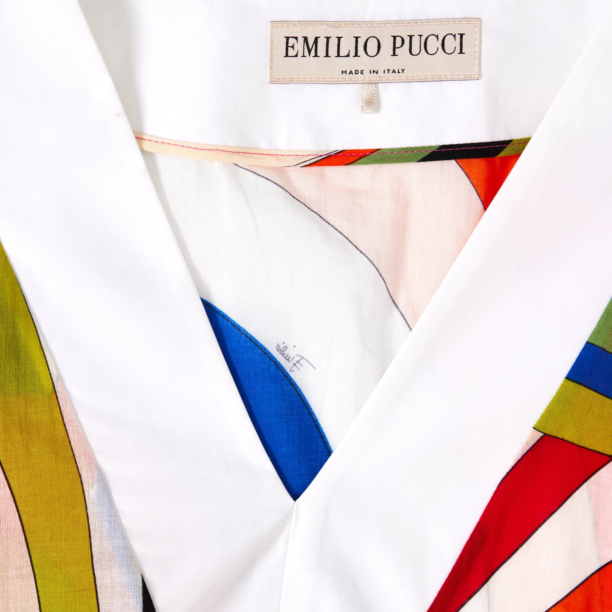 EMILIO PUCCI Red Printed Chiffon Kaftan