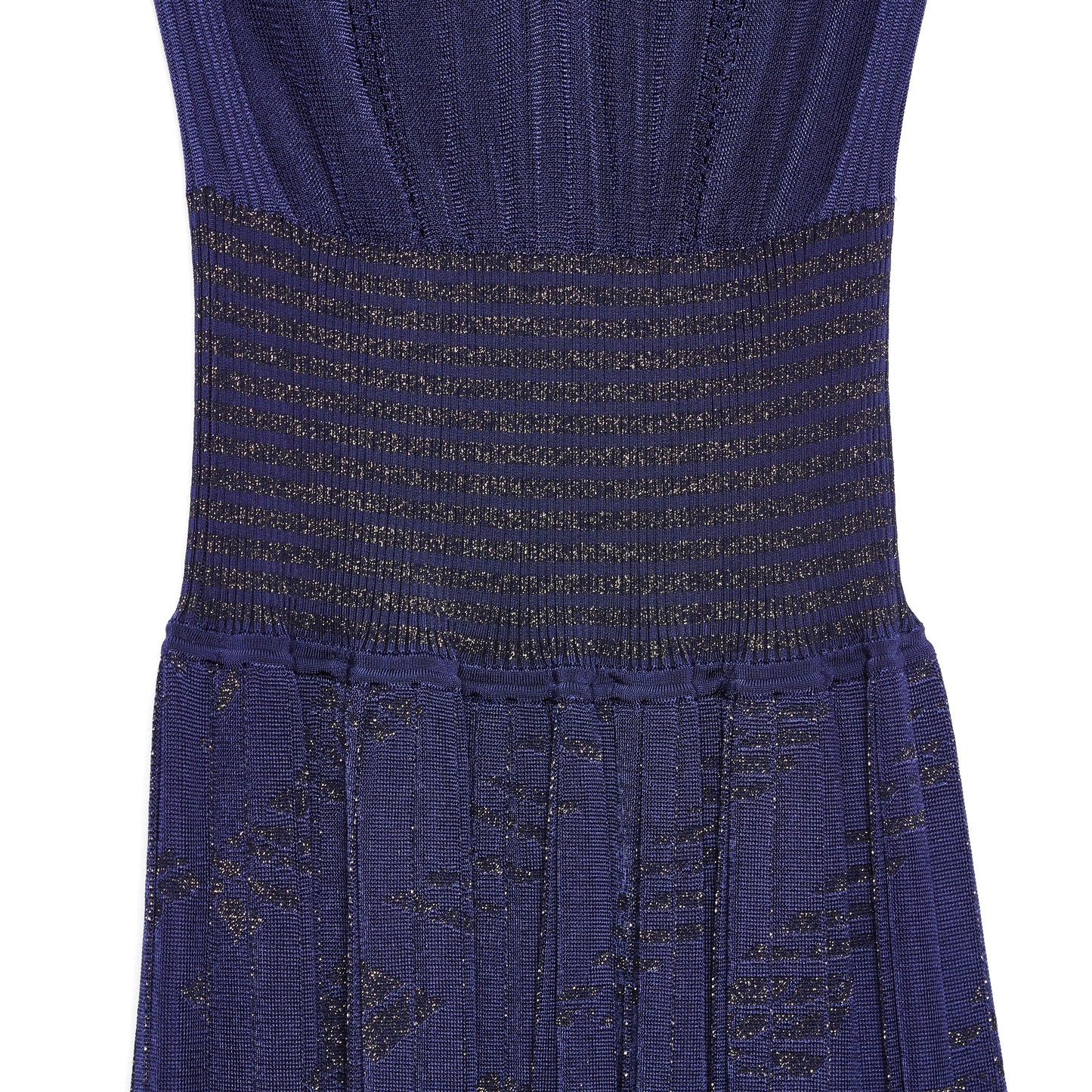 Bottega Veneta Glitter Pointelle Plissé Knit Dress