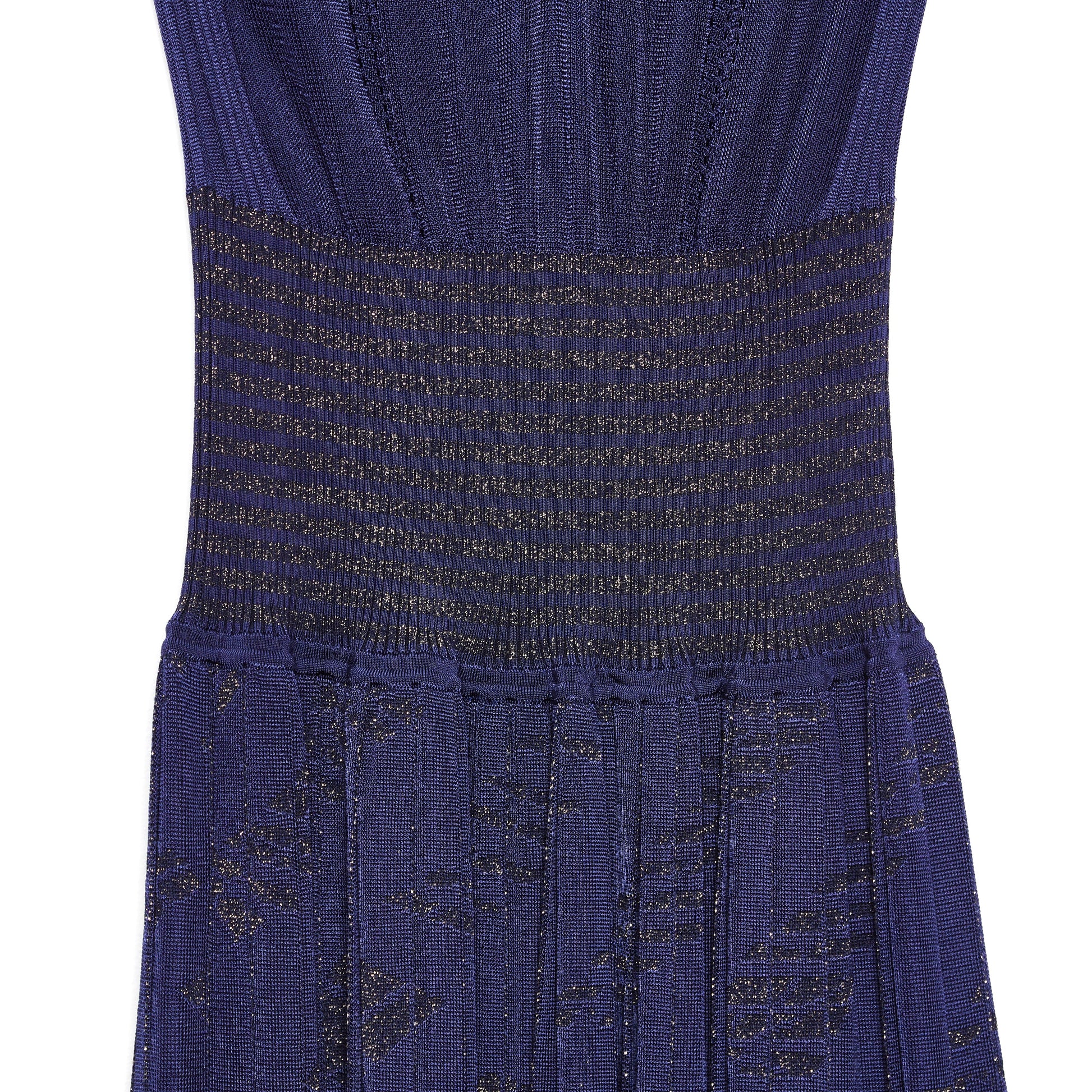 Bottega Veneta Glitter Pointelle Plissé Knit Dress