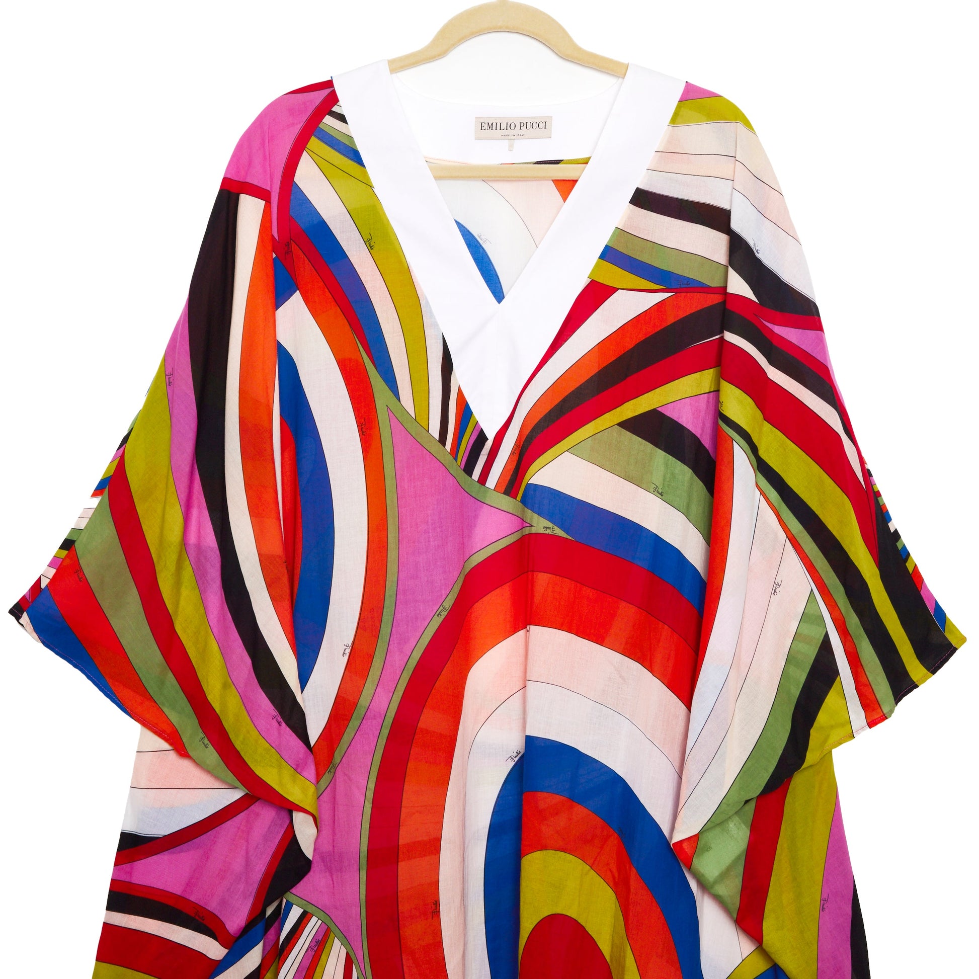 EMILIO PUCCI Red Printed Chiffon Kaftan