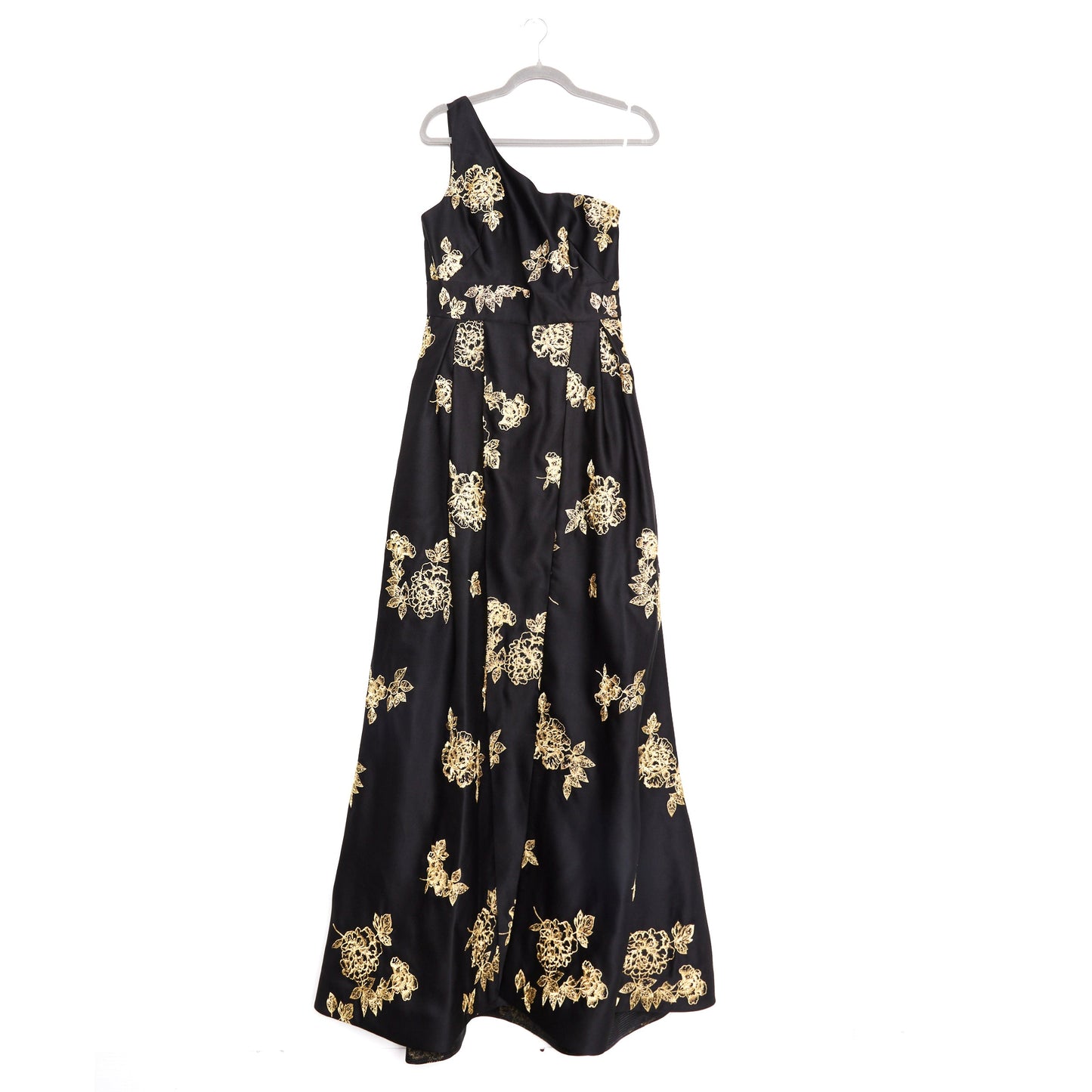 MARCHESA floral-embroidered one-shoulder gown 10