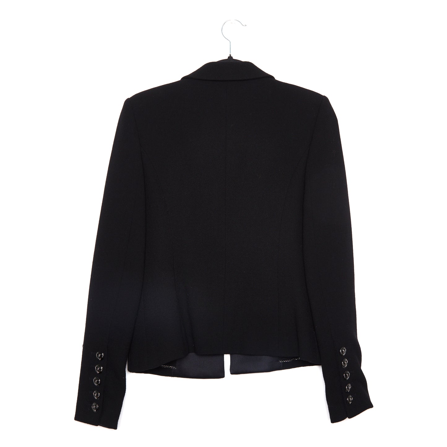 CHANEL 03C Vintage Black Wool Blazer with Satin Lapel