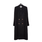 SAINT LAURENT Double-Breasted Long Wool Coat - Black 44