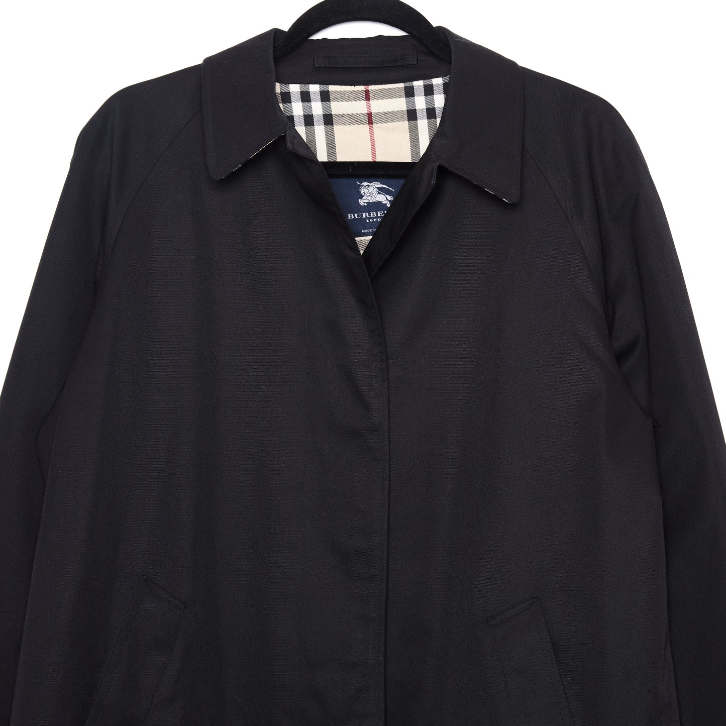 BURBERRY Short Camden Heritage Car Coat - Black