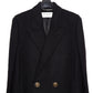 SAINT LAURENT Double-Breasted Long Wool Coat - Black 44