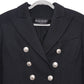 BALMAIN Double-Breasted Wool-Twill Blazer with Silver Coin Buttons