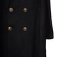SAINT LAURENT Double-Breasted Long Wool Coat - Black 44
