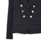 BALMAIN Double-Breasted Wool-Twill Blazer with Silver Coin Buttons