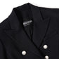 BALMAIN Double-Breasted Wool-Twill Blazer with Silver Coin Buttons
